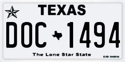 TX license plate DOC1494