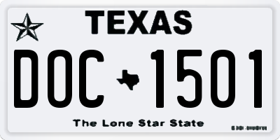 TX license plate DOC1501