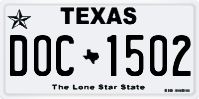 TX license plate DOC1502
