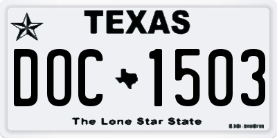 TX license plate DOC1503