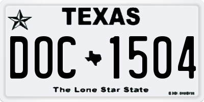 TX license plate DOC1504