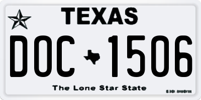 TX license plate DOC1506