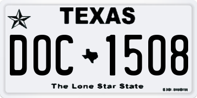 TX license plate DOC1508