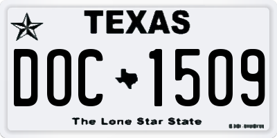 TX license plate DOC1509