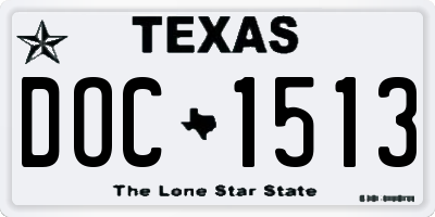 TX license plate DOC1513
