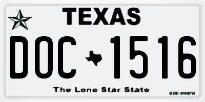 TX license plate DOC1516