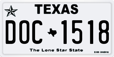 TX license plate DOC1518