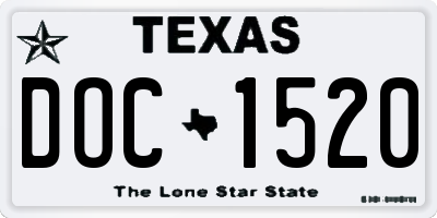 TX license plate DOC1520