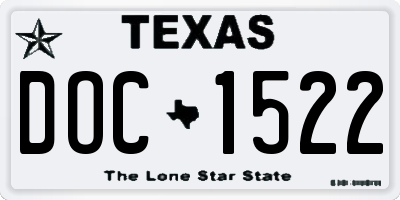 TX license plate DOC1522