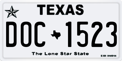 TX license plate DOC1523