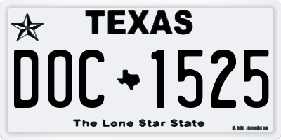 TX license plate DOC1525