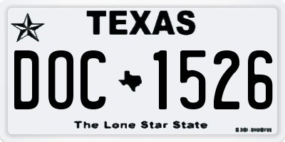 TX license plate DOC1526