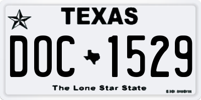 TX license plate DOC1529