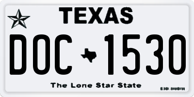 TX license plate DOC1530