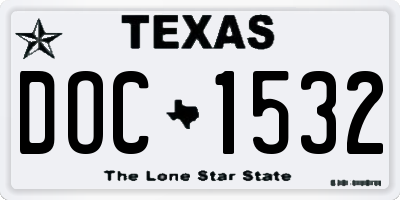 TX license plate DOC1532