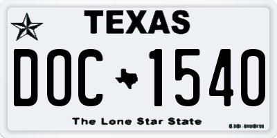 TX license plate DOC1540