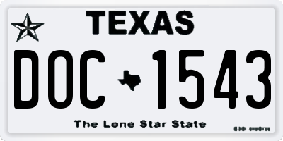 TX license plate DOC1543