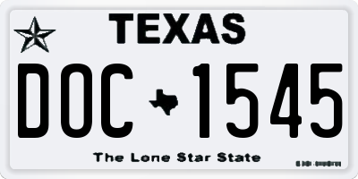 TX license plate DOC1545