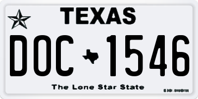 TX license plate DOC1546