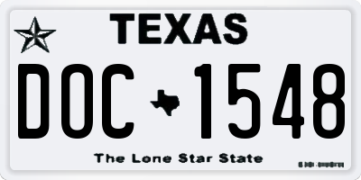 TX license plate DOC1548