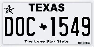 TX license plate DOC1549