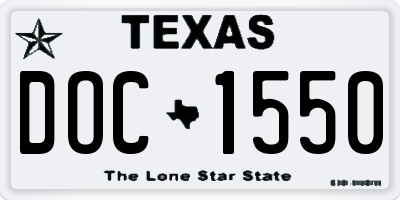 TX license plate DOC1550