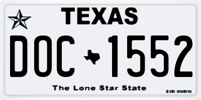 TX license plate DOC1552