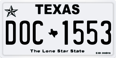 TX license plate DOC1553
