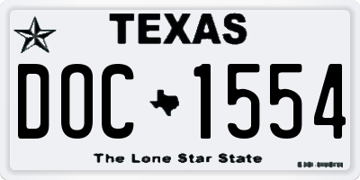 TX license plate DOC1554