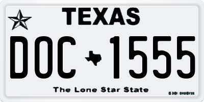TX license plate DOC1555
