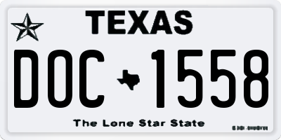 TX license plate DOC1558