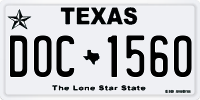 TX license plate DOC1560