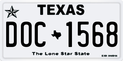 TX license plate DOC1568