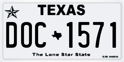 TX license plate DOC1571