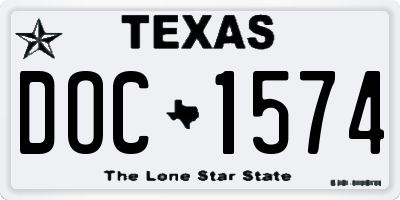 TX license plate DOC1574