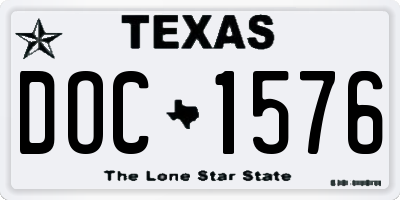 TX license plate DOC1576