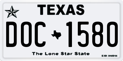 TX license plate DOC1580