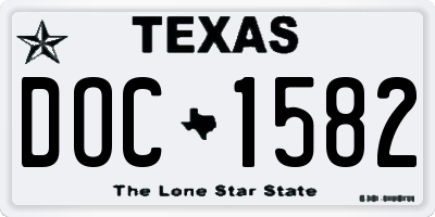TX license plate DOC1582