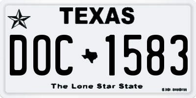 TX license plate DOC1583