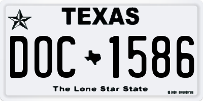 TX license plate DOC1586