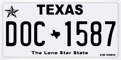 TX license plate DOC1587
