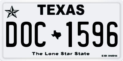 TX license plate DOC1596