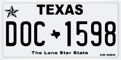 TX license plate DOC1598