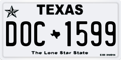 TX license plate DOC1599
