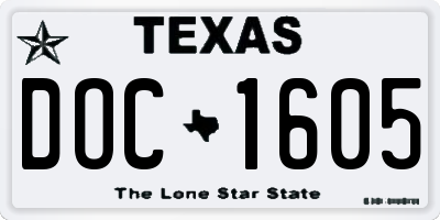 TX license plate DOC1605