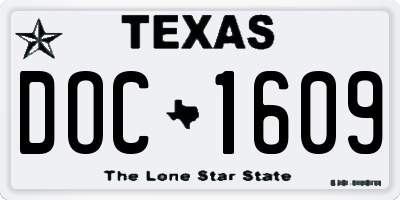TX license plate DOC1609