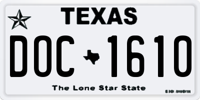 TX license plate DOC1610