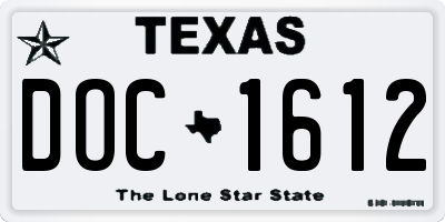 TX license plate DOC1612