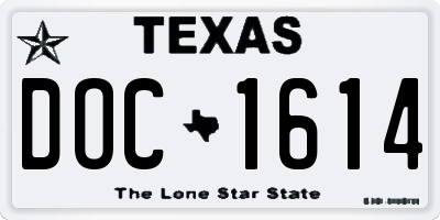 TX license plate DOC1614