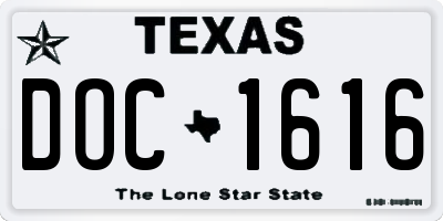 TX license plate DOC1616